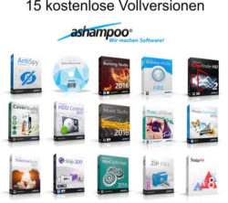 19 verschiedene kostenlose Vollversionen von Ashampoo – z.B.AntiSpy for Windows 10