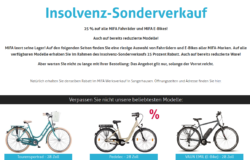25% Rabatt auf alle MIFA Fahrräder und MIFA E-Bikes im Insolvenz-Sonderverkauf @MIFA