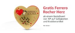 Amazon: Gratis Ferrero Rocher Herz beim Kauf von Knabberartikel & Süssigkeiten ab 10Euro MBW
