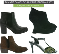 Outlet46: 5 versch. Tamaris Damen Schuhe Sale ab 9,99 Euro inkl. Versand [ Idealo 52,49 ]