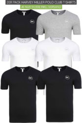 Outlet46: Verschieden 2er Pack Harvey Miller Herren T-Shirts für je 14,99 Euro [Idealo 22,99 Euro]