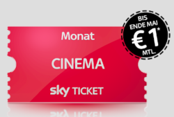 Sky Cinema Ticket bis Ende Juni für 1€ je Monat statt 14,99€
