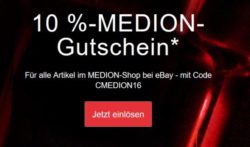 10% Rabatt auf das gesamte eBay Sortiment von Medion mit Gutscheincode ohne MBW @eBay