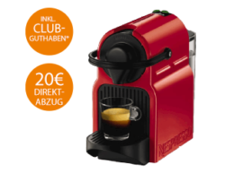 KRUPS XN1005 Nespresso Inissia Kapselmaschine durch 20 € Sofortrabatt und 40 € NESPRESSO Clubguthaben für effektiv 1 € Gewinn