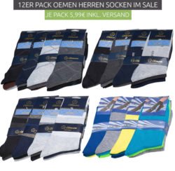 Outlet46: Verschiedene 12er Packs Oemen Socken Mehrfarbig für nur 5,99 Euro statt 32,99 Euro bei Idealo