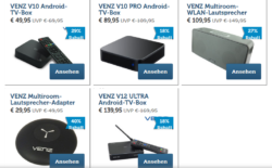 iBOOD: VENZ -Multimedia Sale – z.B.  VENZ V10 Android 4K TV Box für 55,90 Euro [ Idealo 69,95 Euro ]