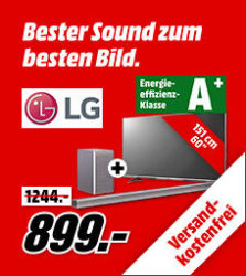 LG 60UH605V 60 Zoll UHD 4K SMART TV + LG DSH9 Bluetooth Soundbar für 899 € (1.067,01 € Idealo) @Media-Markt