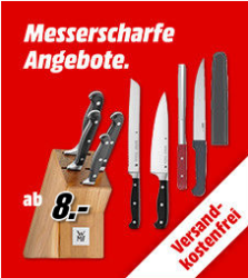 Mediamarkt: Messer, Messersets und Messerblöcke ab 8 Euro im Saie z.B. ZELLER 24558 Messerblock für 16 Euro statt 23,38 Euro bei Idealo