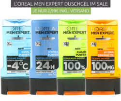 Outlet46: 4 verschiedene LOréal Men Expert Duschgels 300 ml für nur je 2,99 Euro statt 6,74 Euro bei Idealo