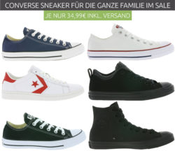 Outlet46: Über 30 verschiedene Converse Chucks Sneaker für nur je 34,99 Euro statt 57,99 Euro bei Idealo