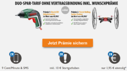 2x Klarmobil Spar-Tarif   2x 10 € Guthaben   Bosch Ixo oder Parrot Spider Drohne gratis für einmalig 3,90 € (0 € Grundgebühr)
