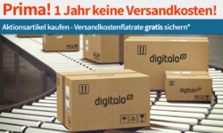 digitalo Versandkosten Flatrate für 12 Monate im Wert von 14,95€ geschenkt