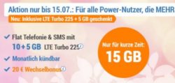 o2 Flat mit 15GB LTE für nur 24,99€ mtl. + 1GB EU-Volumen – nur 1 Monat Laufzeit!