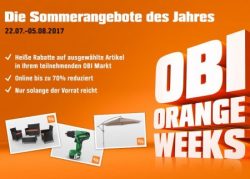 OBI Orange Week bis zu 60% Rabatt z.B. Yardforce Mähroboter SC 600 ECO für 399,99 Euro [Idealo 572,38€]
