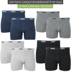 Outlet46: 2er Pack CINQUE Shorts Cotton Stretch Herren Boxershorts in verschiedenen Farben für nur je 5,99 Euro statt 27,99 Euro bei Idealo