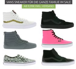 Outlet46: Vans Sneaker für die ganze Familie im Sale ab 9,99 Euro z.B. Vans SK8-Hi Reissue Sneaker für nur 14,99 Euro statt 59,99 Euro bei Idealo