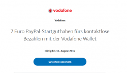 PayPal: 7 Euro PayPal-Startguthaben fürs kontaktlose Bezahlen mit der Vodafone Wallet
