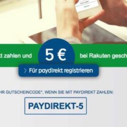 Rakuten: 5 Euro  Gutschein bei Bezahlung mit paydirekt – Mindestbestellwert 10 Euro