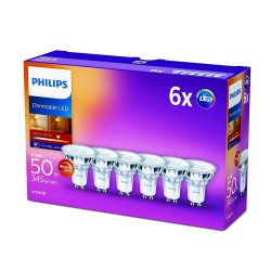 6er Pack Philips LEDclassic WarmGlow Reflektor-Lampe GU10 warmweiß dimmbar für 16,82 € (38,40 € Idealo) @Amazon
