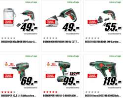 Bosch Werkzeuge in der Tiefpreisspätschicht @Media-Markt z.B. BOSCH PSB 750 RCE – 0603128500 Schlagbohrmaschine für 56 € (74,99 € Idealo)