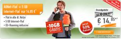 Handybude: Klarmobil AllNet Flat 5 GB  + 10 GB Aktion für 14,85 Euro mtl.