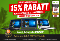 Im SSV 15% Rabatt mit Gutscheincode auf Acer Notebooks @Notebooksbilliger z.B. Acer TravelMate B117-M-C5RM für 235,45 € (294,98 € Idealo)