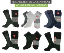 Mustang Herren Socken von 4,99€ – 5,99€ inkl. Versand [idealo 4er Pack MUSTANG Socken Grau MU31001 für 24,99€] @Outlet46