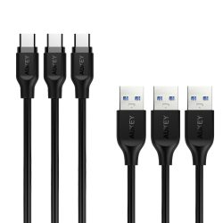 3 Stück AUKEY USB C Kabel auf USB 3.0 A (3 x 1m) mit Gutscheincode für 4,99 € statt 9,99 € @Amazon