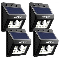 Amazon: 4 Stück Mpow 8 LED Solarlampen mit Bewegungsmelder mit Gutschein für 26 Euro statt 51,99 Euro
