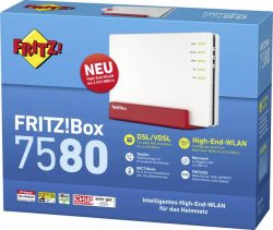 AVM FRITZ!Box 7580 WLAN Router mit integrierten Modem für 149 € (227,95 € Idealo) @Voelkner