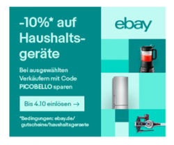 eBay: 10% Gutschein auf ausgewählte Haushaltsgeräte bei Zahlung per PayPal