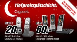 Gigaset Tiefpreisspätschicht @Media-Markt z.B. Gigaset A116 schnurloses Analogtelefon für 9 € (19,99 € Idealo)