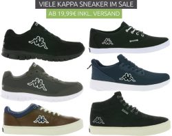 Outlet46: Kappa Sneaker im Sale ab 17,99 Euro z.B. Kappa Amora Herren Sneaker Schwarz für nur 24,99 Euro statt 37,99 Euro bei Idealo