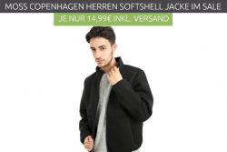 Outlet46: MOSS COPENHAGEN Esben Herren Soft-Shell-Jacke Schwarz für nur 19,98 Euro statt 29,69 Euro bei Idealo