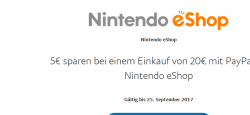PayPal: 5 Euro Rabatt Gutschein für den Nintendo eShop ab 20 Euro Bestellwert