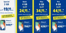 1&1: iphone X ab 24.99€ zzg Zuzahlung