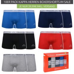 Outlet46: 10er Pack Kappa Tomo Herren Boxershorts für 39,99 Euro [ Idealo Outlet46 44,99 – 54,99 Euro ]