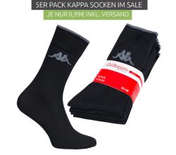 Outlet46: 5er Pack Kappa Herren Socken Schwarz für nur 0,99 Euro statt 22,99 Euro bei Idealo