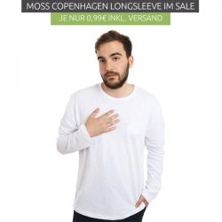 Outlet46: MOSS COPENHAGEN Mathias Herren Long-Sleeve-Shirt Weiß für nur 0,99 Euro statt 17,99 Euro bei Idealo