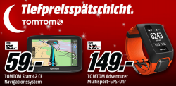 TomTom Tiefpreisspätschicht @Media-Markt z.B. TOMTOM Adventurer Android/iOS Fitness Tracker für 149 € (228,42 € Idealo)
