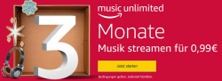 3 Monate Amazon Music Unlimited für nur 0,99 Euro statt 29,97 Euro (jederzeit kündbar)