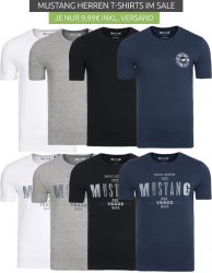 Outlet46: Verschiedene Mustang Herren T-Shirts für je 9,99 Euro [ MBW 19€ ] [ Idealo 34,99 Euro Outlet46 ]