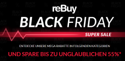 ReBuy: Black Friday Super Sale mit bis zu 55% Rabatt z.B. HTC One 32GB glamour red für 133,98 Euro statt 265,41 Euro bei Idealo