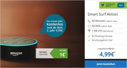 Telefonica Smart Surf  mit 50 Min + 50 SMS und 1GB  LTE  + Amazon Echo Dot 2 Gen. im ersten Jahr kostenlos dann 9,99€ mtl. @Modeo