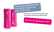 Telekom: Bei Teilnahme an Umfrage kostenlose Powerbank erhalten (Abholung im Telekom Shop)