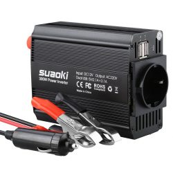 Amazon: SUAOKI KFZ 300W Wechselrichter 12V auf 230V mit 2 USB Anschlüsse mit Gutschein für nur 9,99 Euro statt 29,99 Euro