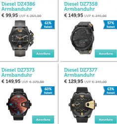 Diesel Armbanduhren mit bis zu 63% Rabatt im Flash-Sale @iBOOD z.B. Diesel DZ4386 Ironside für 105,90 € (154,99 € Idealo)