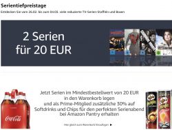 Amazon Kinoabend Aktion:  2 Serien 20€  dazu Softdrinks & Chips 30% Rabatt
