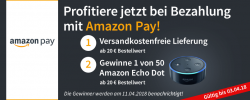digitalo: 4,90 Euro Rabatt mit 20 Euro MBW mit Amazon Pay + 1 von 50 Amazon Echo Dot gewinnen