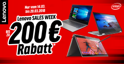 Lenovo Notebook Sale-Week @Notebooksbilliger z.B. Lenovo 320-15ISK 15,6 Zoll/Core i3/4GB RAM/128GB SSD/Win10 für 344,34 € (466,72 € Idealo)